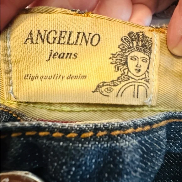 Jean Rare Western Angelino Denim Embroidered Full Art Size 36x34 Length EUC